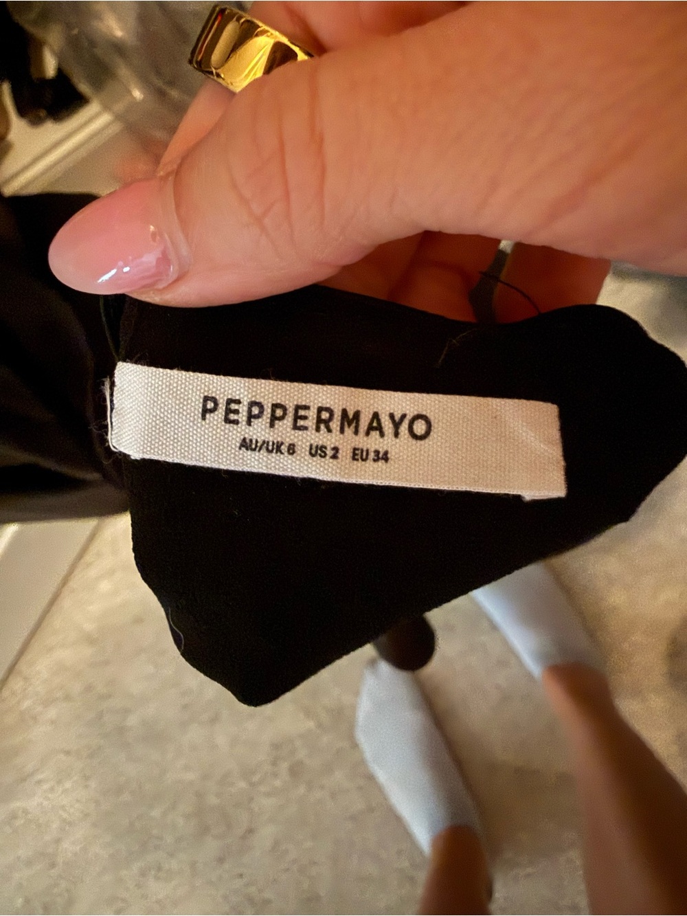 Peppermayo Black Backless Halter Satin Gown - Picture 2 of 3